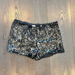 Black sequin shorts